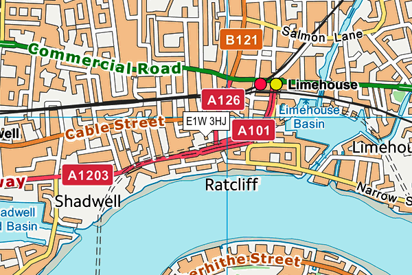 E1W 3HJ map - OS VectorMap District (Ordnance Survey)