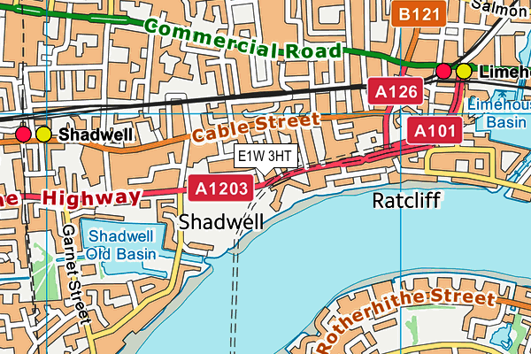 E1W 3HT map - OS VectorMap District (Ordnance Survey)