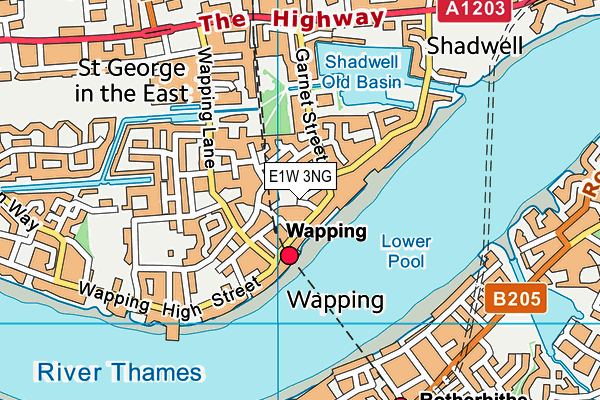 E1W 3NG map - OS VectorMap District (Ordnance Survey)