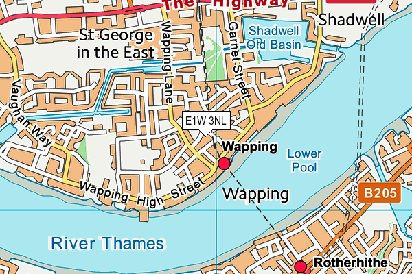 E1W 3NL map - OS VectorMap District (Ordnance Survey)