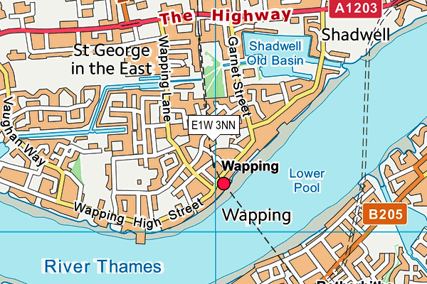 E1W 3NN map - OS VectorMap District (Ordnance Survey)