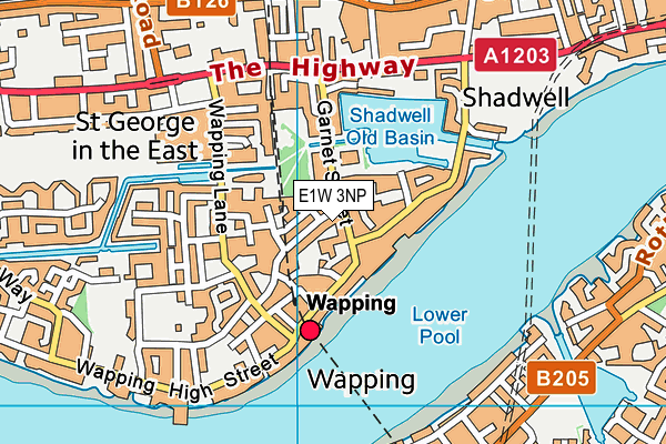 E1W 3NP map - OS VectorMap District (Ordnance Survey)