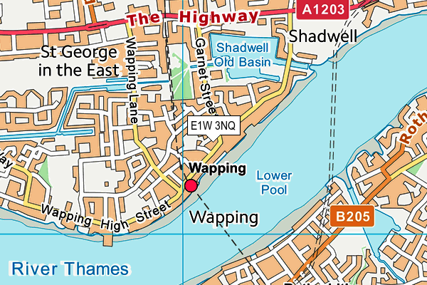 E1W 3NQ map - OS VectorMap District (Ordnance Survey)