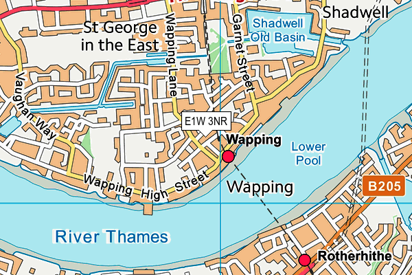 E1W 3NR map - OS VectorMap District (Ordnance Survey)