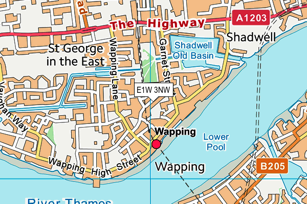 E1W 3NW map - OS VectorMap District (Ordnance Survey)