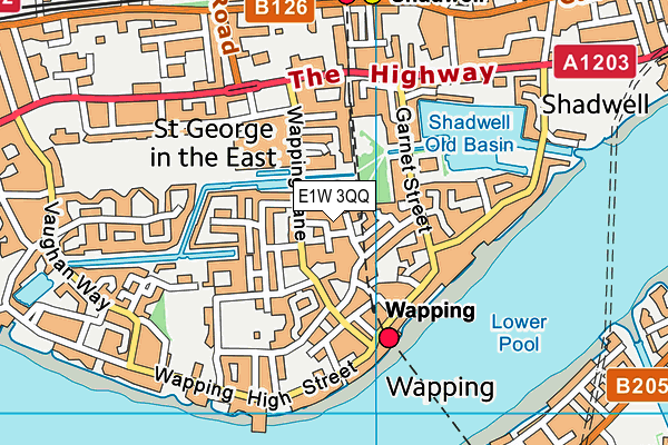 E1W 3QQ map - OS VectorMap District (Ordnance Survey)