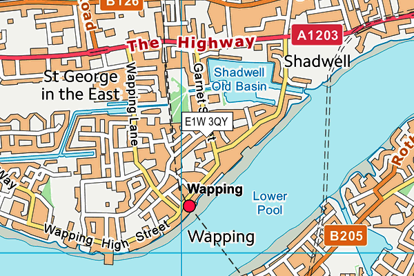 E1W 3QY map - OS VectorMap District (Ordnance Survey)
