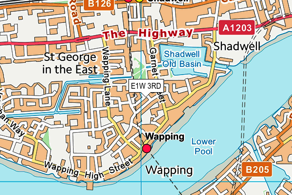 E1W 3RD map - OS VectorMap District (Ordnance Survey)
