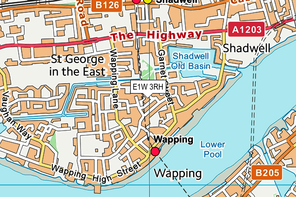 E1W 3RH map - OS VectorMap District (Ordnance Survey)