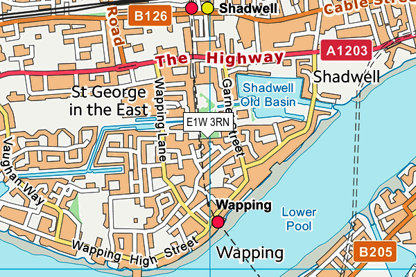 E1W 3RN map - OS VectorMap District (Ordnance Survey)