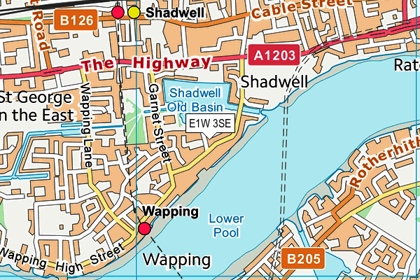 E1W 3SE map - OS VectorMap District (Ordnance Survey)