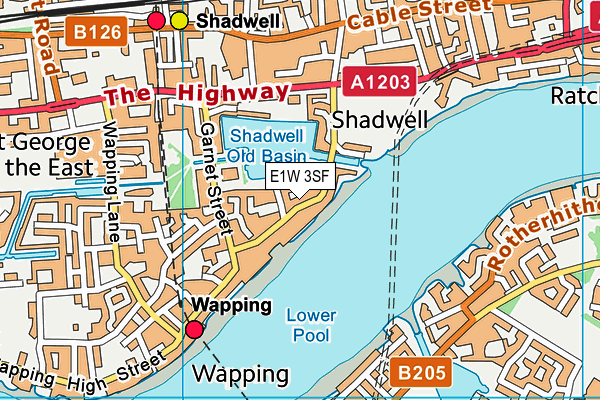 E1W 3SF map - OS VectorMap District (Ordnance Survey)