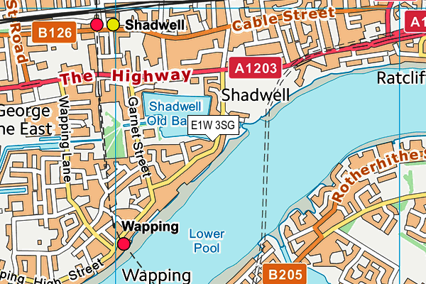 E1W 3SG map - OS VectorMap District (Ordnance Survey)