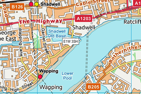 E1W 3SH map - OS VectorMap District (Ordnance Survey)