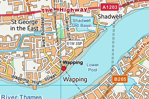E1W 3SP map - OS VectorMap District (Ordnance Survey)