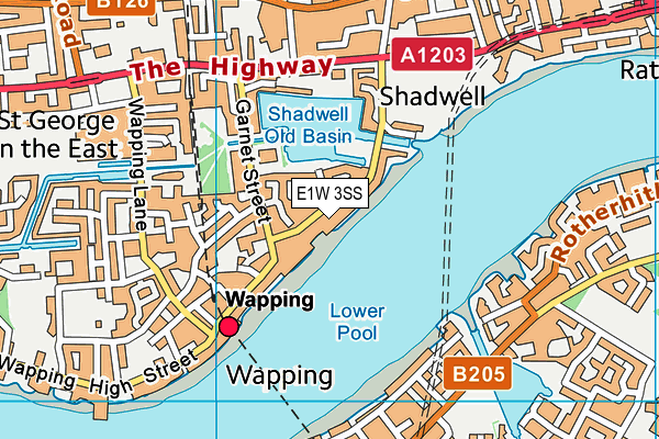 E1W 3SS map - OS VectorMap District (Ordnance Survey)