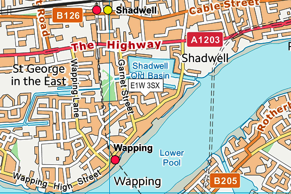 E1W 3SX map - OS VectorMap District (Ordnance Survey)