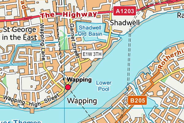 E1W 3TH map - OS VectorMap District (Ordnance Survey)