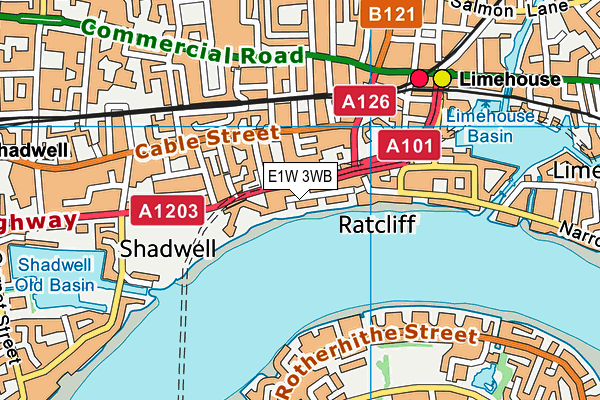 E1W 3WB map - OS VectorMap District (Ordnance Survey)