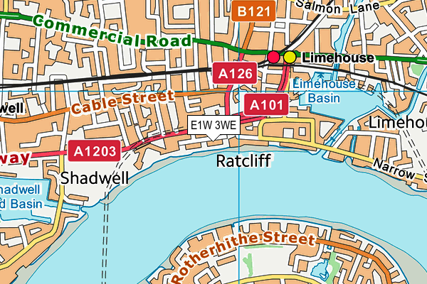 E1W 3WE map - OS VectorMap District (Ordnance Survey)