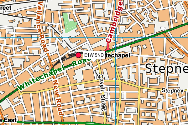 E1W 9ND map - OS VectorMap District (Ordnance Survey)