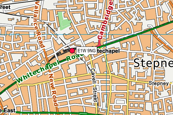 E1W 9NG map - OS VectorMap District (Ordnance Survey)