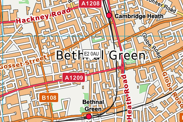 E2 0AU map - OS VectorMap District (Ordnance Survey)