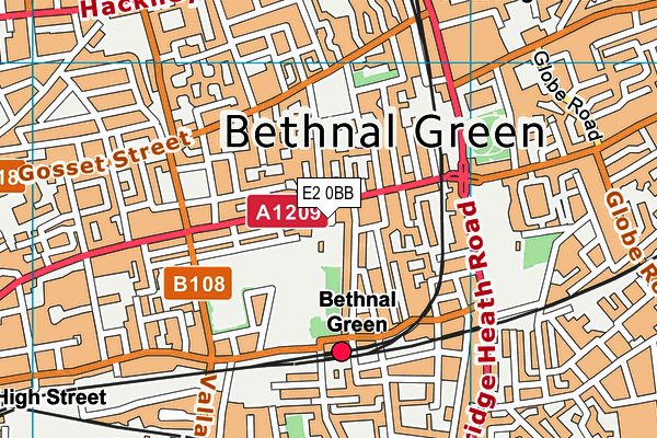 E2 0BB map - OS VectorMap District (Ordnance Survey)
