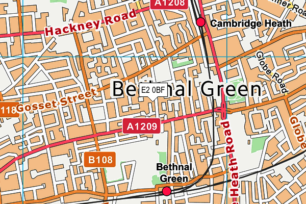 E2 0BF map - OS VectorMap District (Ordnance Survey)