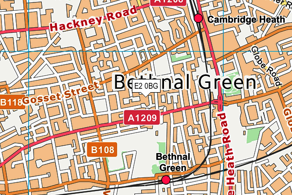 E2 0BG map - OS VectorMap District (Ordnance Survey)