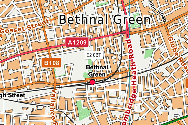 E2 0BT map - OS VectorMap District (Ordnance Survey)