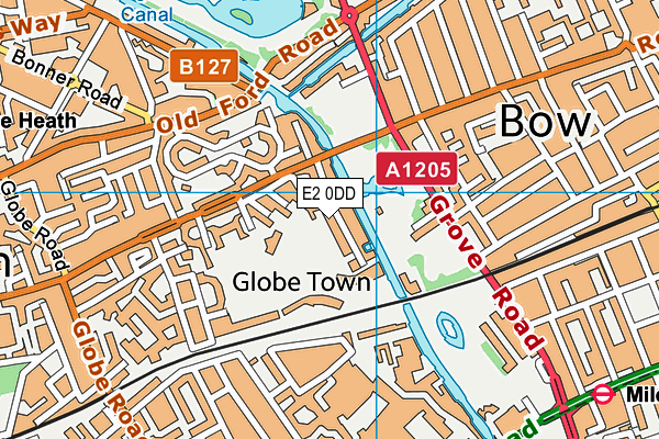 E2 0DD map - OS VectorMap District (Ordnance Survey)