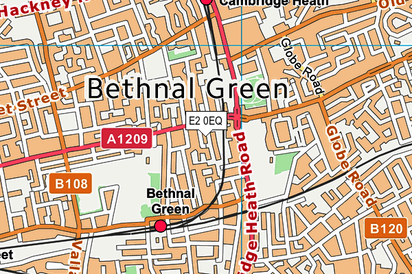 E2 0EQ map - OS VectorMap District (Ordnance Survey)