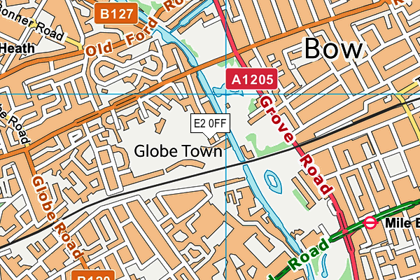 E2 0FF map - OS VectorMap District (Ordnance Survey)