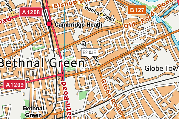 E2 0JE map - OS VectorMap District (Ordnance Survey)