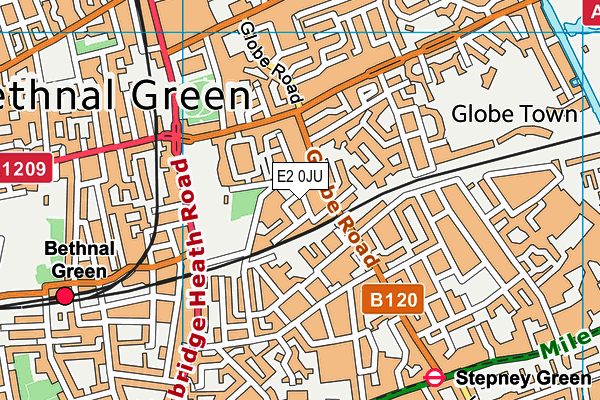 E2 0JU map - OS VectorMap District (Ordnance Survey)