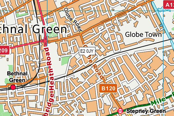 E2 0JY map - OS VectorMap District (Ordnance Survey)