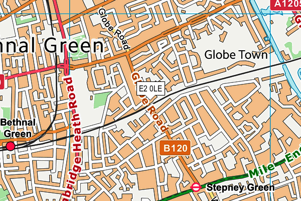 E2 0LE map - OS VectorMap District (Ordnance Survey)