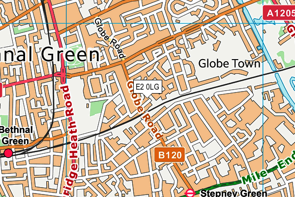 E2 0LG map - OS VectorMap District (Ordnance Survey)
