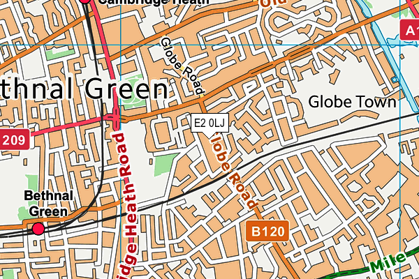 E2 0LJ map - OS VectorMap District (Ordnance Survey)