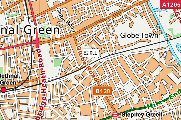 E2 0LL map - OS VectorMap District (Ordnance Survey)