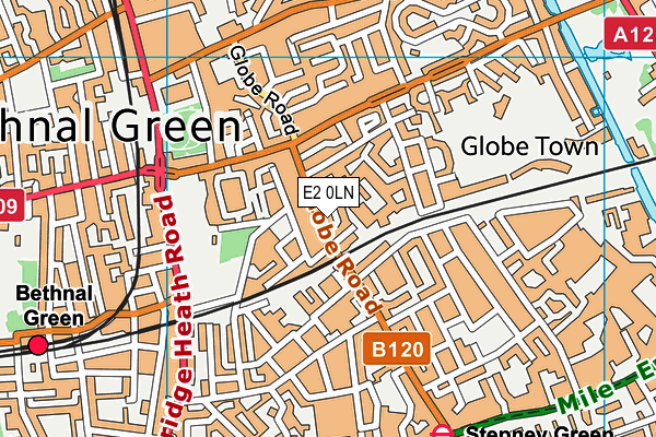 E2 0LN map - OS VectorMap District (Ordnance Survey)