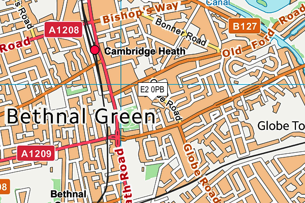 E2 0PB map - OS VectorMap District (Ordnance Survey)