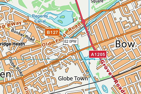 E2 0PW map - OS VectorMap District (Ordnance Survey)