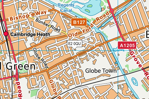 E2 0QU map - OS VectorMap District (Ordnance Survey)