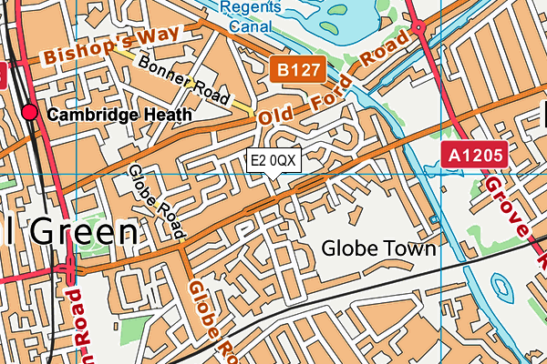 E2 0QX map - OS VectorMap District (Ordnance Survey)