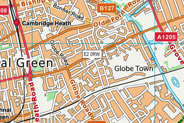 E2 0RW map - OS VectorMap District (Ordnance Survey)