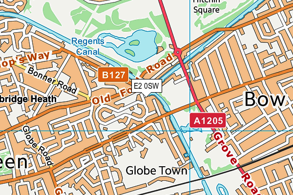 E2 0SW map - OS VectorMap District (Ordnance Survey)