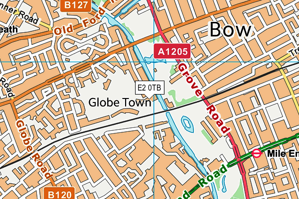 E2 0TB map - OS VectorMap District (Ordnance Survey)