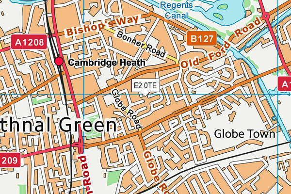 E2 0TE map - OS VectorMap District (Ordnance Survey)